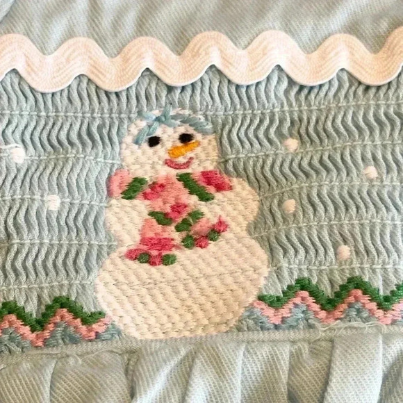 Marmellata | Short Sleeve Winter Smocked Snowman Dress - Picture 5 of 6